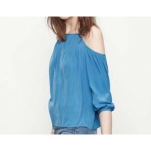 Maje  Luciane Bleu Cold Off Shoulder Blouse sz 3 (L)